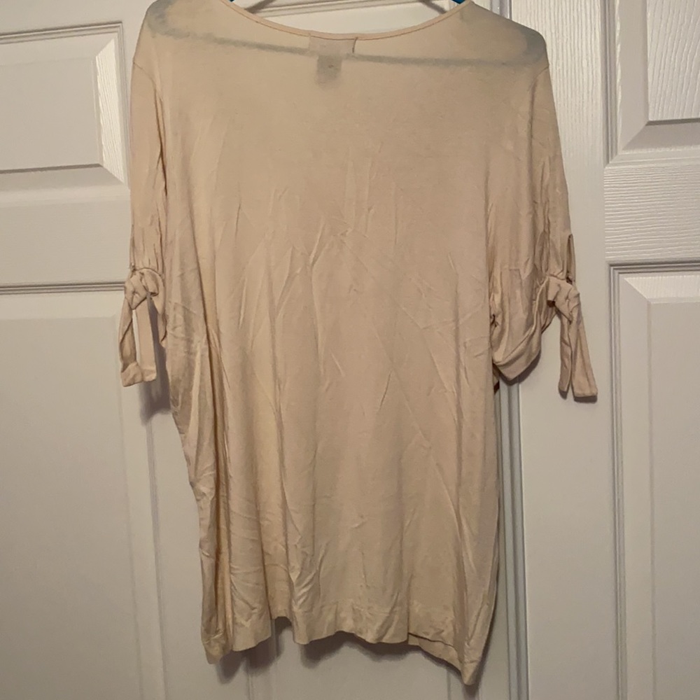 Cream Short Tie Sleeve Shirt - Picture 3 of 3